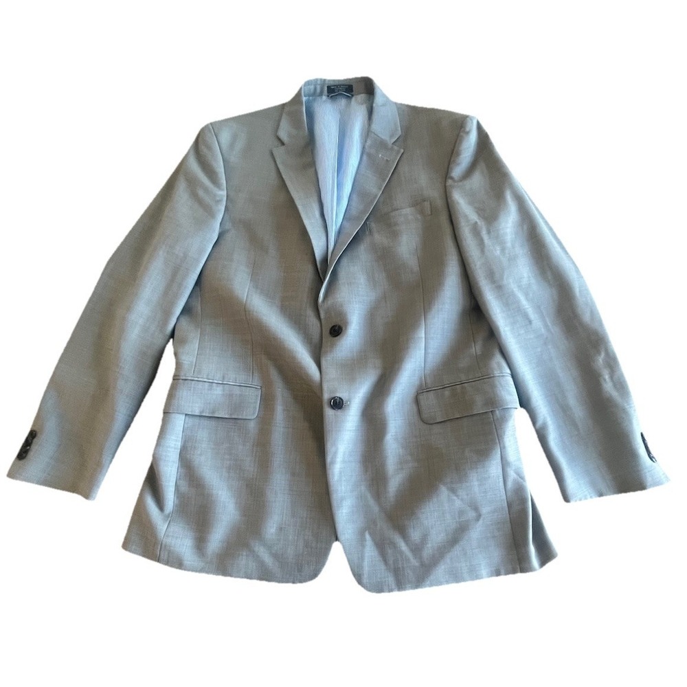 Tommy Hilfiger‎ Blazer Jacket Coat RN 47338 Light Gray Sz 44L 100% Wool